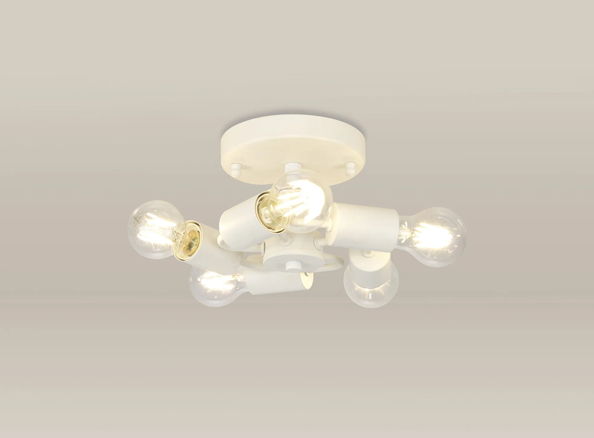 Baymont Flush Ceiling 5 Light White D0635  Deco Baymont WH